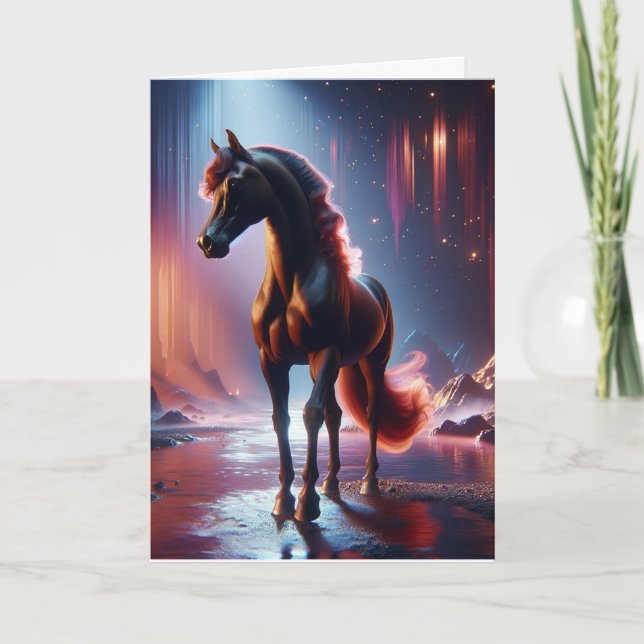 Carte Anniversaire du cheval d'Imaginaire (Devant)