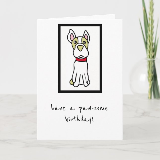 Carte Anniversaire - Du Chien - Boston Terrier (Devant)