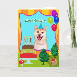 Carte Anniversaire du chien Shiba Inu