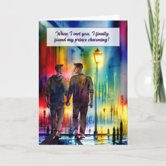 Carte Anniversaire du conjoint gay Hommes main dans la m
