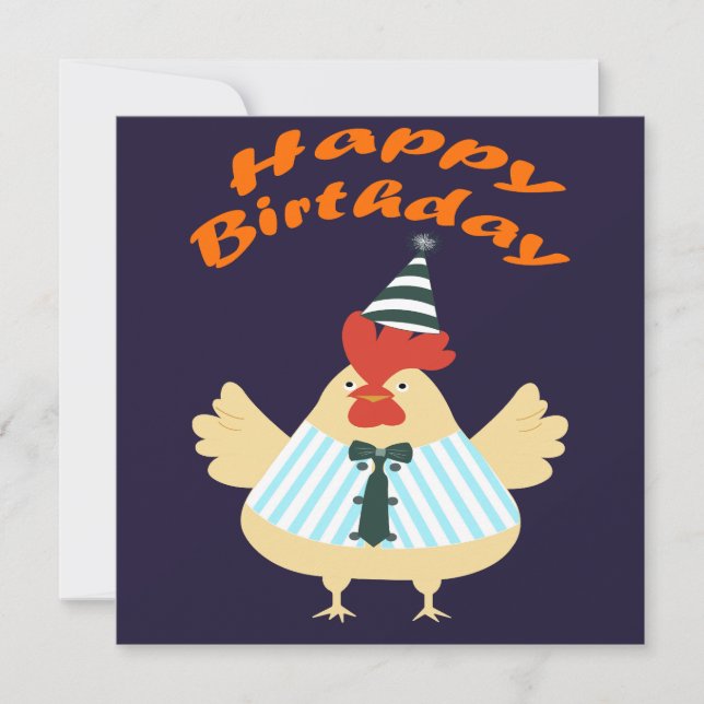 Carte Anniversaire du coq (Devant)