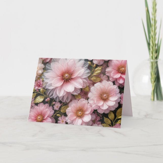 Carte Anniversaire du Cosmos rose (Devant)