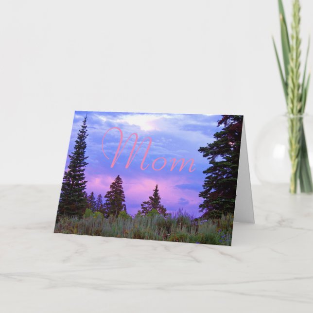Carte Anniversaire du coucher du soleil (Devant)