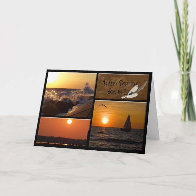 Carte Anniversaire du coucher du soleil pour gendre (Devant)