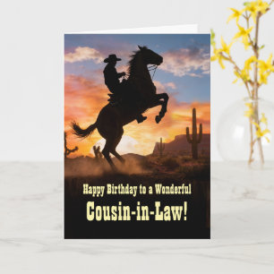 Carte Anniversaire du cousin par alliance Country Wester