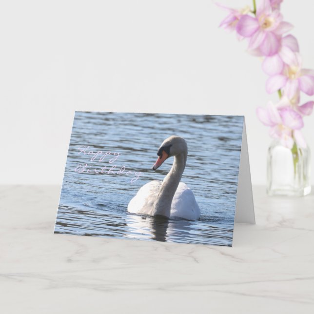 Carte Anniversaire du cygne (Orchidée)