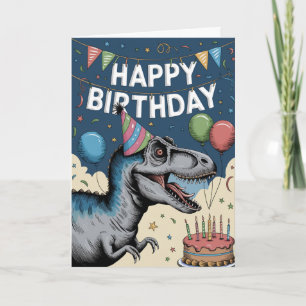 Carte Anniversaire du Dinosaur