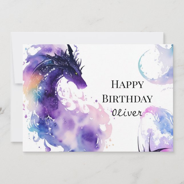 Carte Anniversaire du dragon enchanté (Devant)