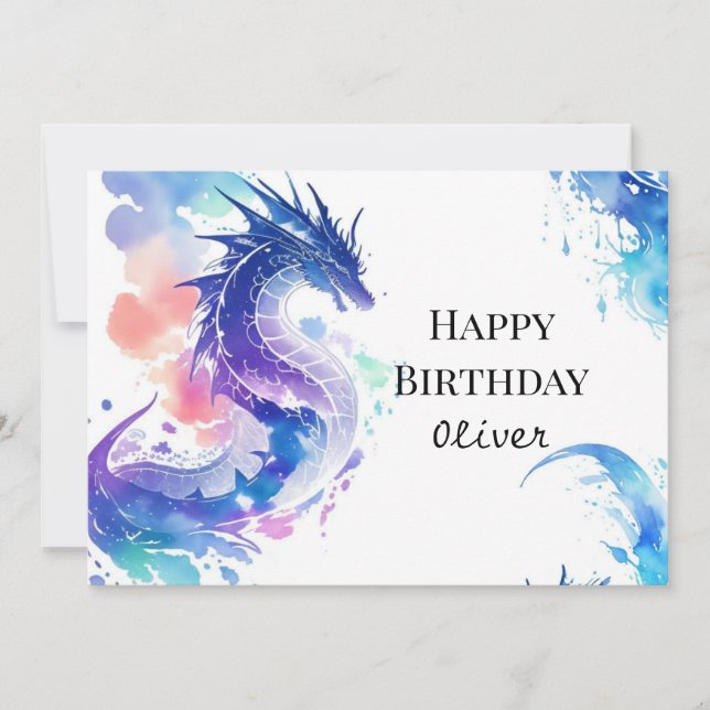 Carte Anniversaire du dragon lunaire mythique (Devant)