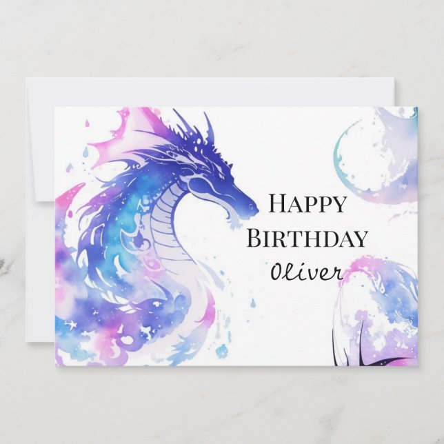 Carte Anniversaire du dragon mystique (Devant)