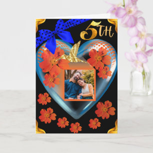 Carte Anniversaire du Fils de colibri rouge orange