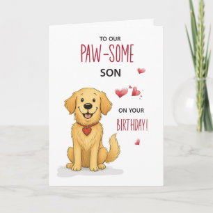 Carte Anniversaire du Fils Génial Drôle Retriever Golden