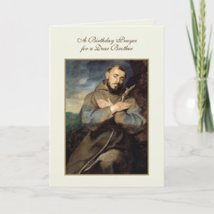 Carte Anniversaire du frère catholique St. Francis relig