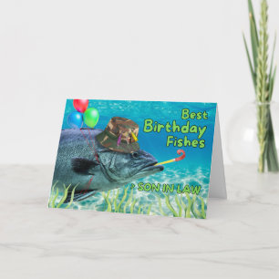 Carte Anniversaire du Gendre Poisson Prêt à Faire la Fêt