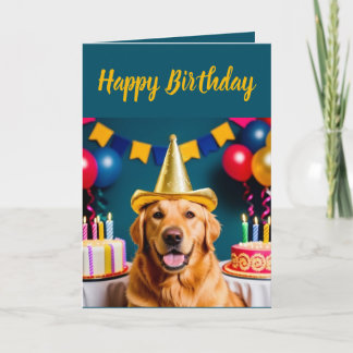 Carte Anniversaire du Golden Retriever