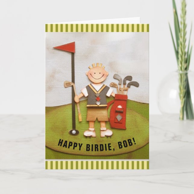 Carte Anniversaire du golf personnalisé (Devant)