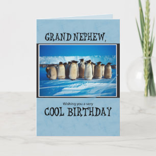 Carte Anniversaire du Grand Nephew, Penguins