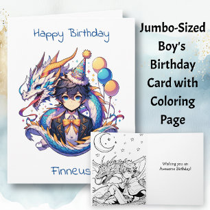 Carte Anniversaire du gros Anime Dragon Boy   Page Coule
