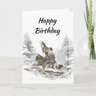 Carte Anniversaire du groupe amusant Howling Wolves