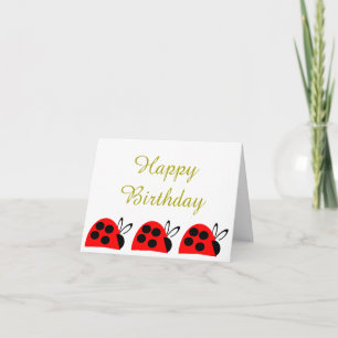 Carte Anniversaire du joli Red Ladybug
