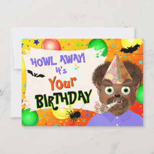 Carte Anniversaire du loup-garou d'Halloween
