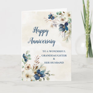 Carte Anniversaire du Mariage Blue Grandgirl & Husband