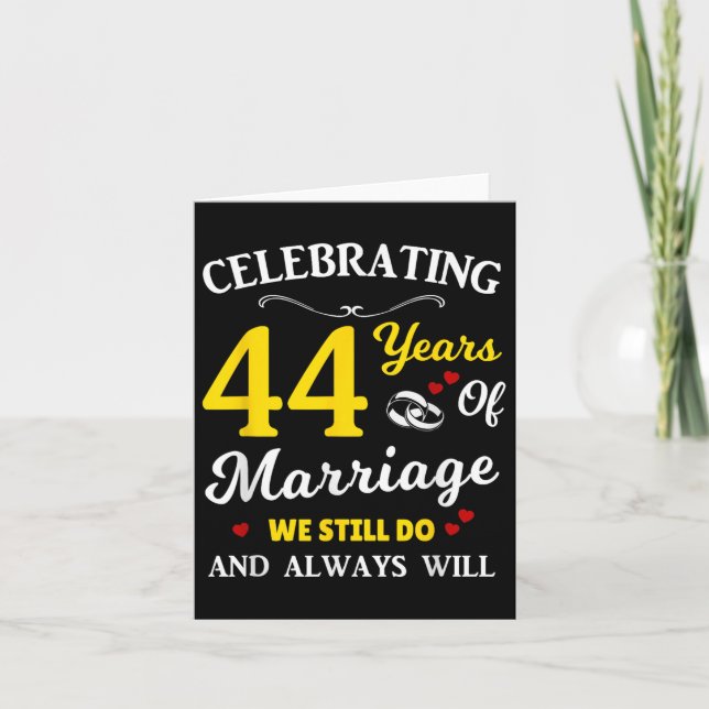 Carte Anniversaire du Mariage de 44e année (Devant)