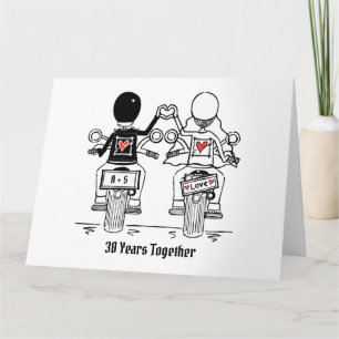 Carte Anniversaire du Mariage de motocyclette personnali