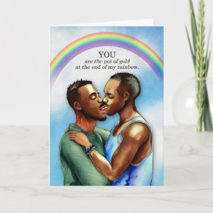 Carte Anniversaire du Mariage gay Couple afro-américain