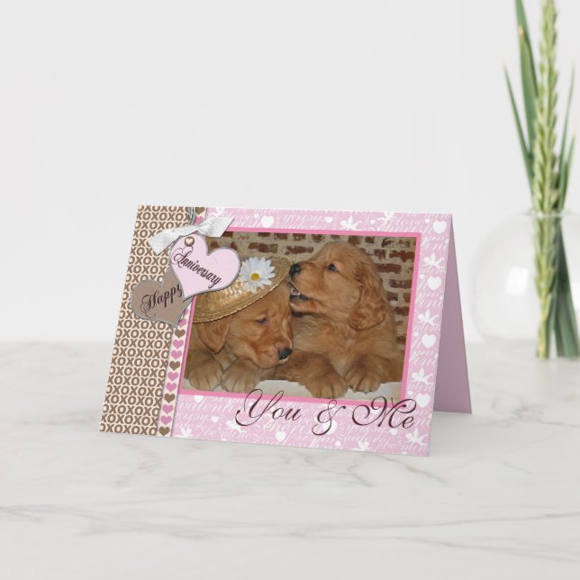 Carte Anniversaire du mariage Golden Retriever (Devant)