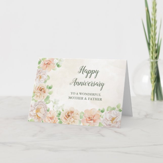 Carte Anniversaire du Mariage père et mère du printemps (Devant)