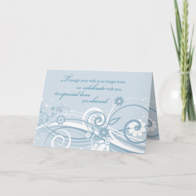 Carte Anniversaire du Mariage veuf après la perte du Blu (Devant)