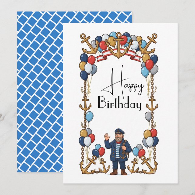 Carte Anniversaire du Marin (Devant / Derrière)