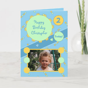 Carte Anniversaire du nom personnalisé Photo de petit ga