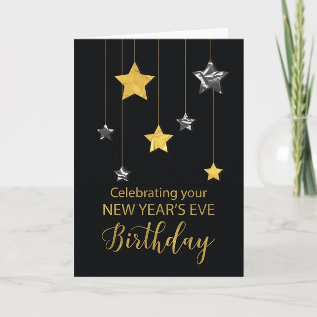 Carte Anniversaire du Nouvel An Star Shine Gold (Devant)