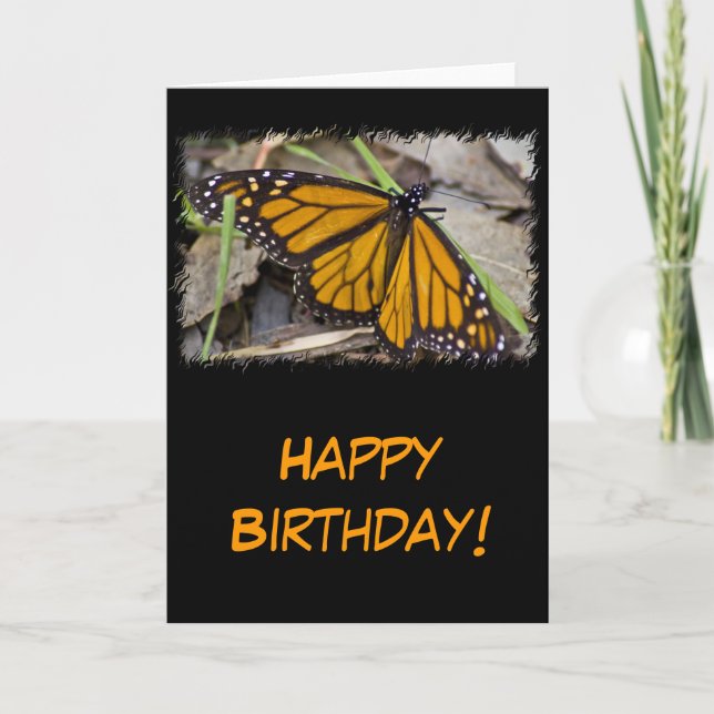 Carte Anniversaire du papillon Monarque (Devant)