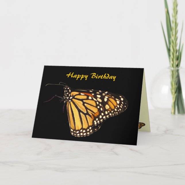 Carte Anniversaire du papillon Monarque (Devant)
