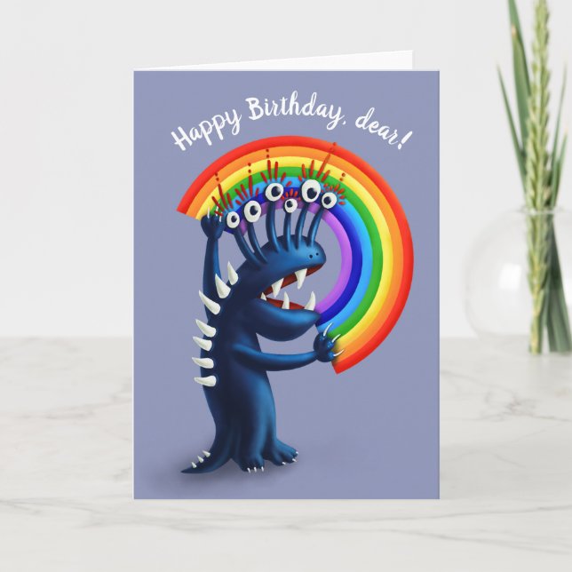 Carte Anniversaire du personnage Rainbow (Devant)