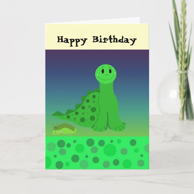 Carte Anniversaire du petit dinosaure (Devant)
