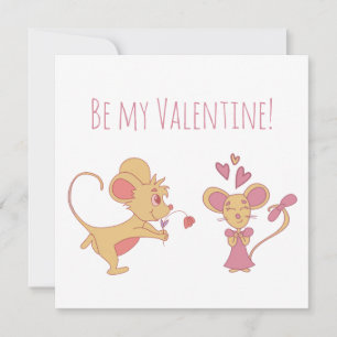 Carte Anniversaire du rat mou / Jour des Valentines
