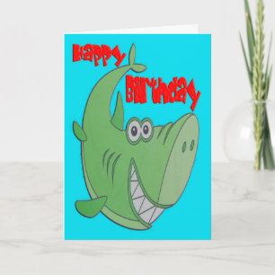 Carte Anniversaire du requin vert