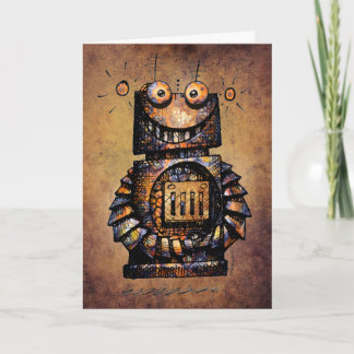 Carte Anniversaire du robot de l'enfant fait sur