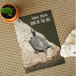 Carte Anniversaire du roi de la tortue sur le rocher