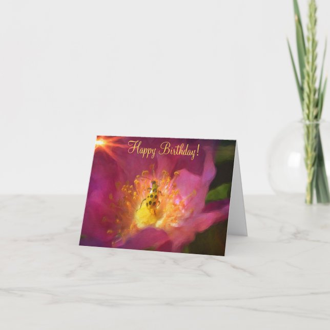 Carte Anniversaire du Rose de plage (Devant)