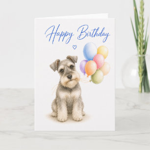 Carte Anniversaire du Schnauzer Nain