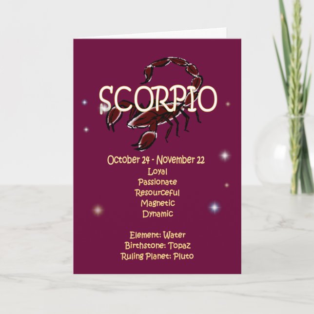 Carte Anniversaire du Scorpio Zodiac (Devant)
