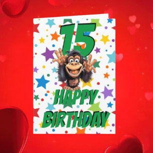 Carte Anniversaire du singe Cheeky