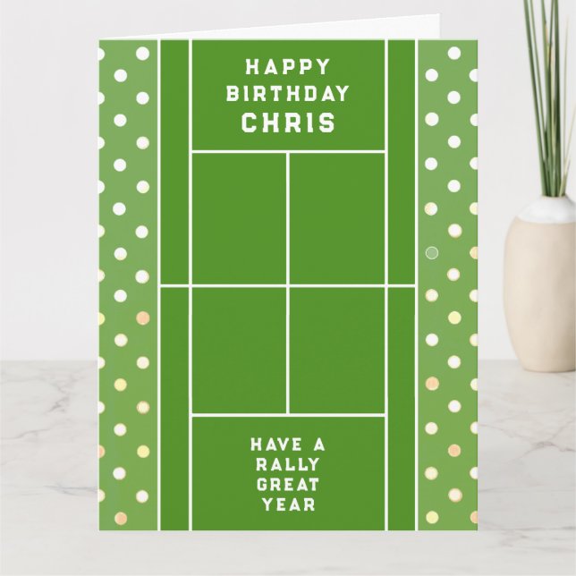 Carte Anniversaire du tennis personnalisé (Devant)