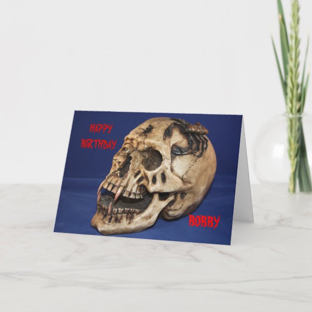 Carte Anniversaire du vieux crâne (Devant)