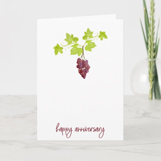 Carte Anniversaire du vignoble et du raisin (Devant)